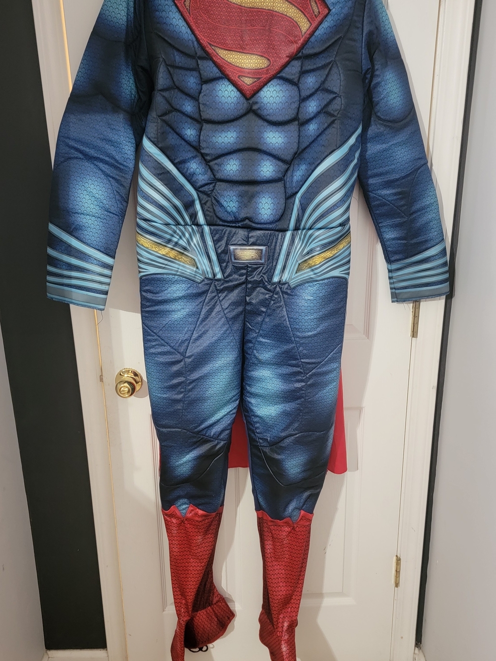 Men's Superman Blue and Red Muscle Costume - Official Logo